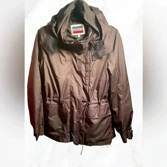 Vintage Levi’s drawstring nylon long sleeve Outdoor Pockets Utility jacket XS - Picture 1 of 4